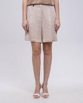 Peserico Beige linen shorts with lapels P0414008351