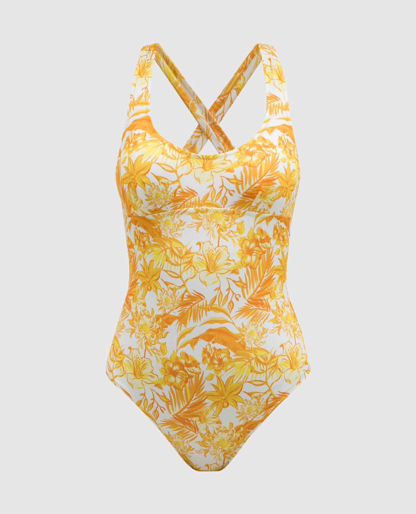 White swimsuit in tahiti flowers print vilebrequin