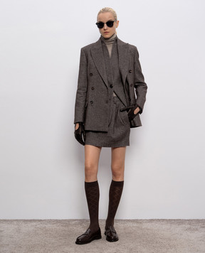Brunello Cucinelli Brown wool and linen jacket with lurex MG5277047P