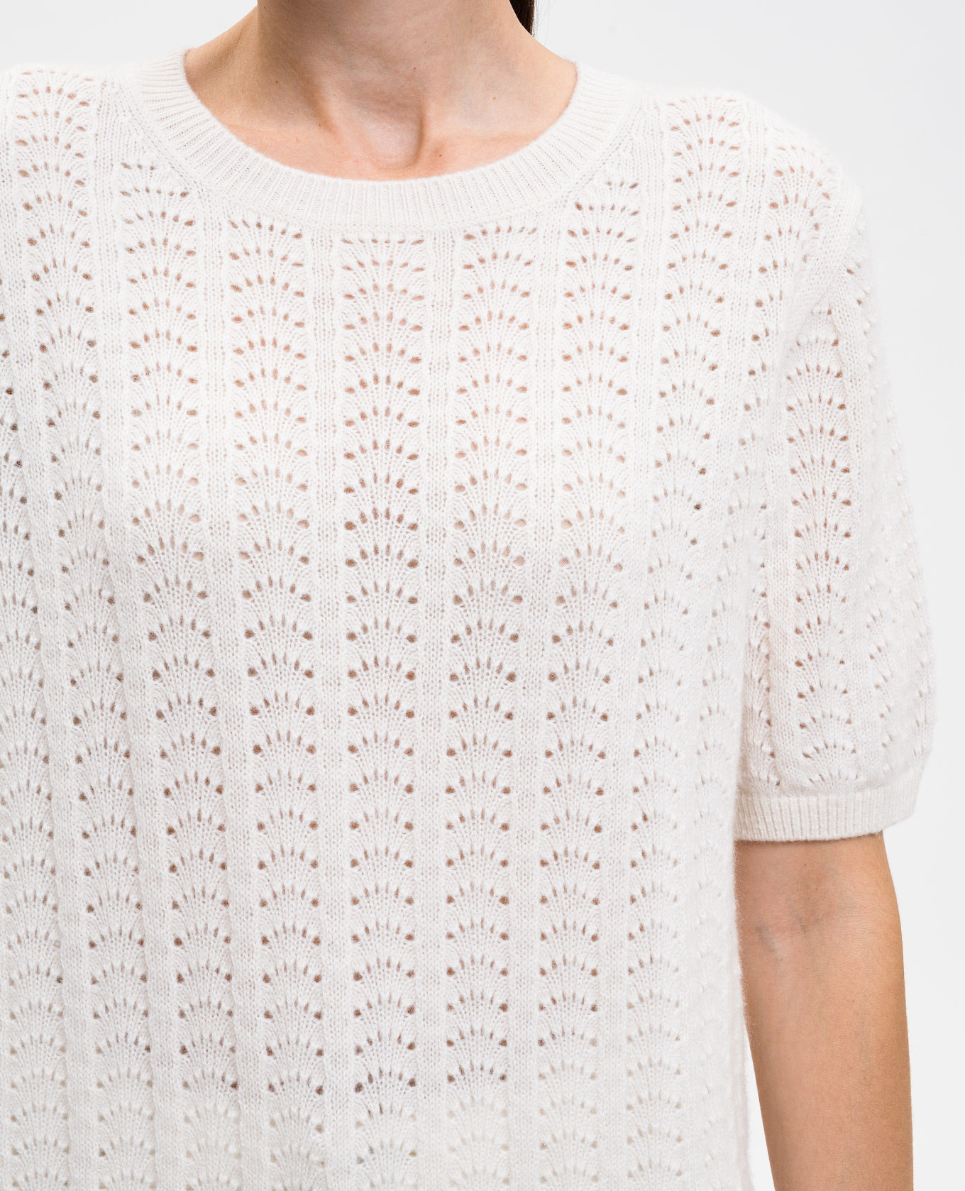 

Cecelia Pointelle White Patterned Top LISA YANG