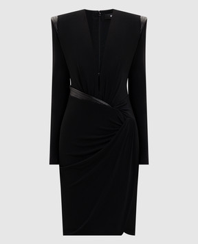 Versace Black dress with leather inserts 10216231A14475