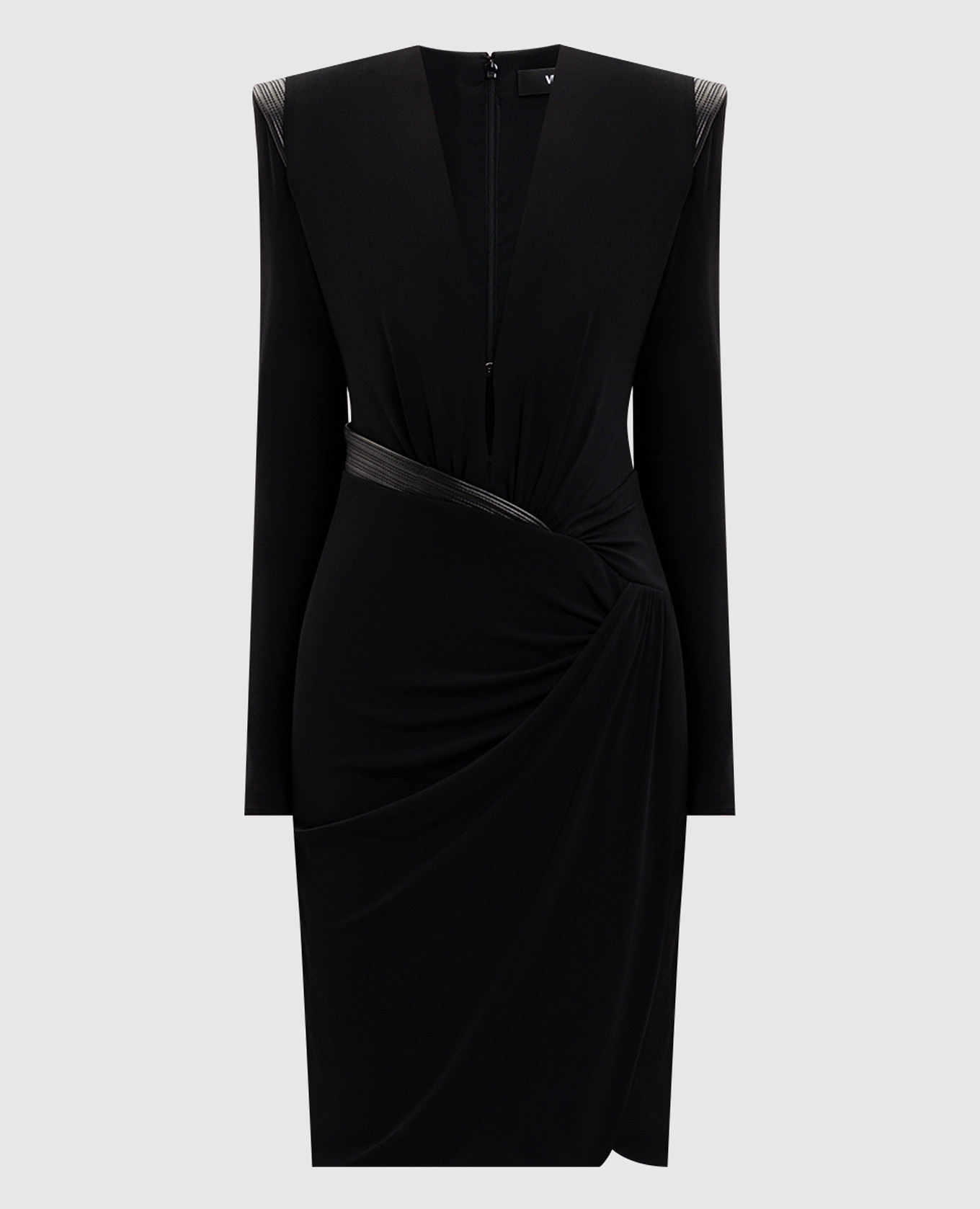 

Black dress with leather inserts Versace