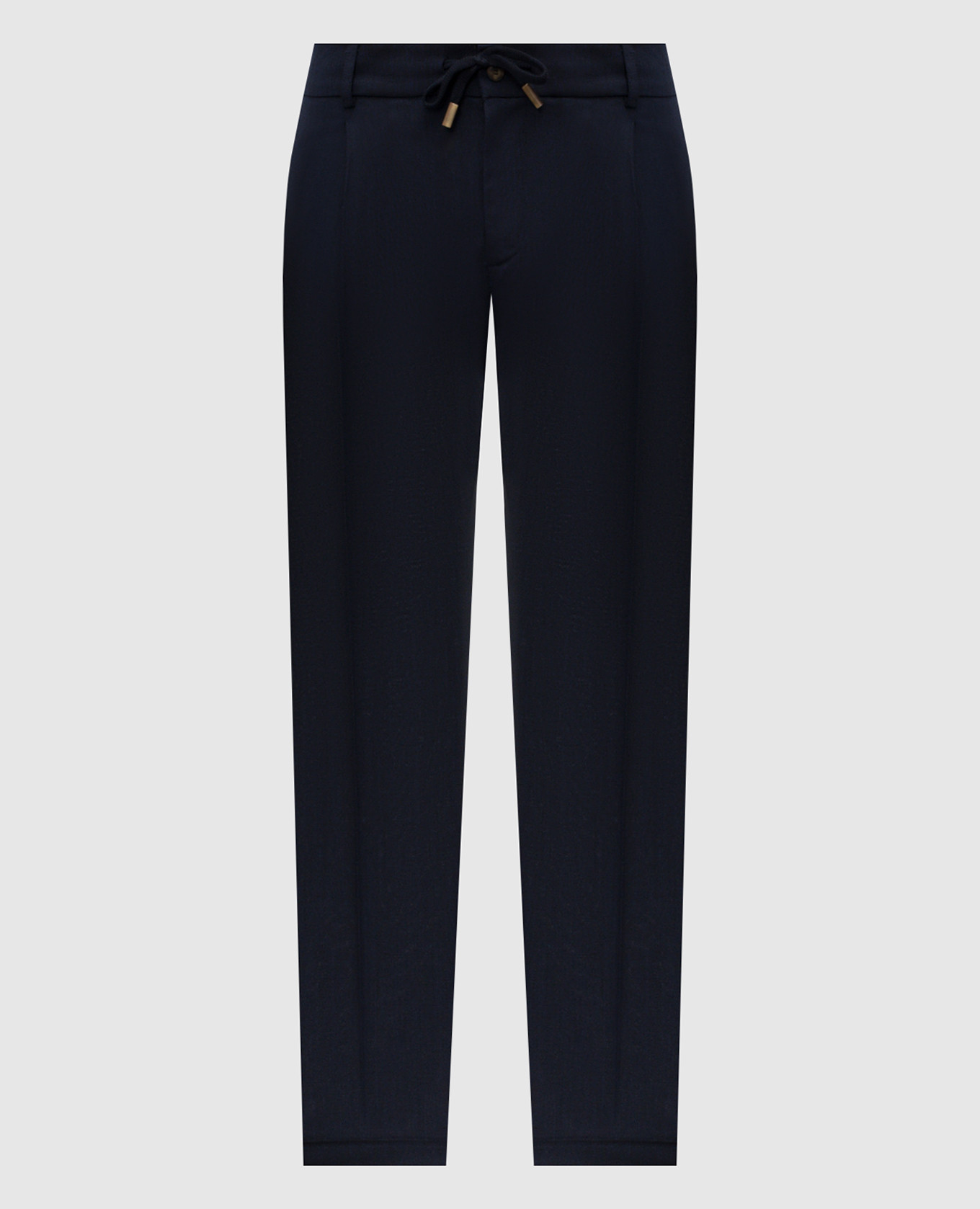 Blue wool, silk and linen pants CAPOBIANCO