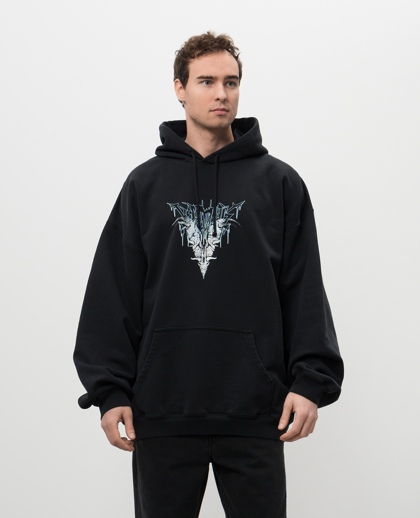 Blue hoodie with logo Vetements 3