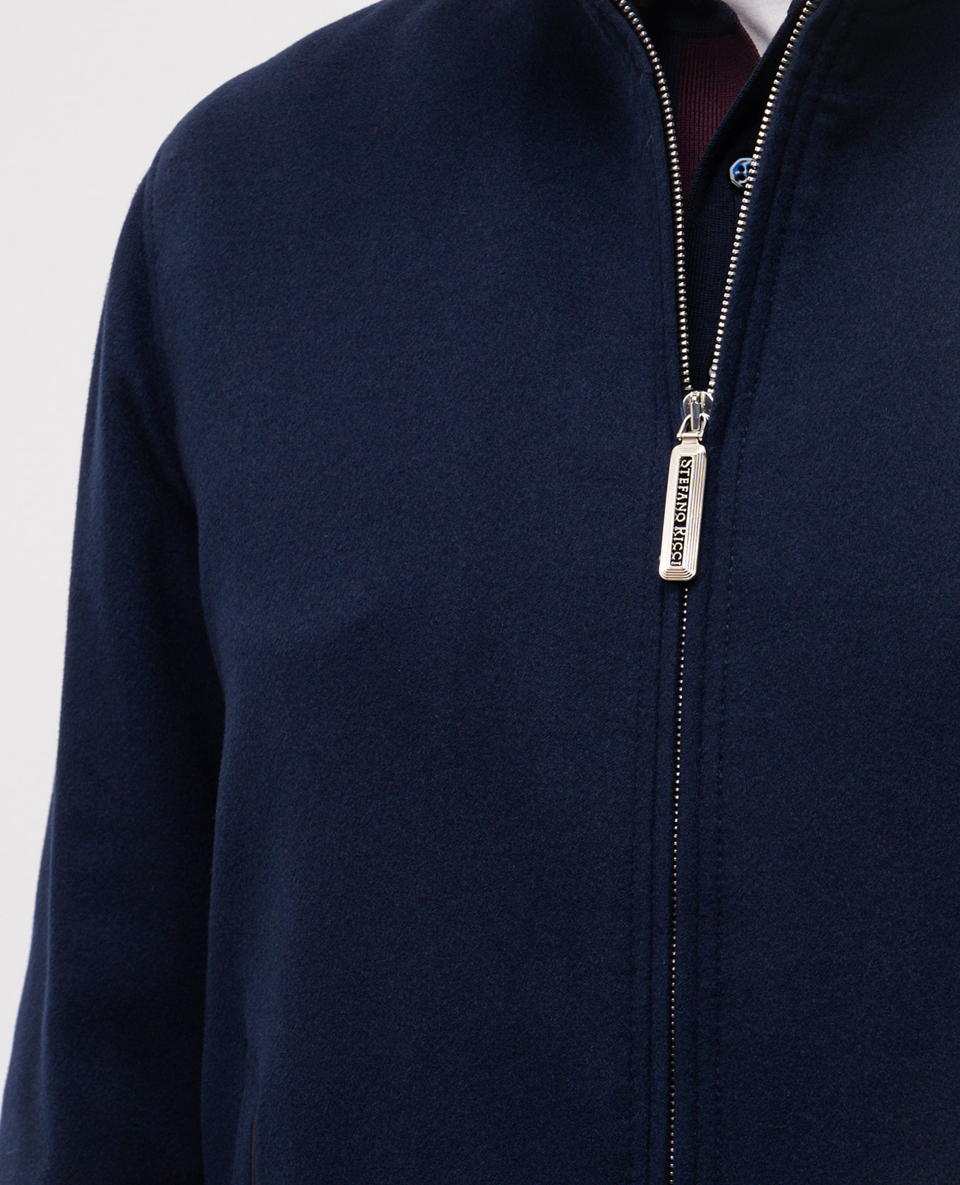 

Blue cashmere jacket with nutria fur Stefano Ricci