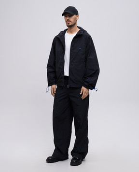 A Cold Wall Black windbreaker with logo emblem print ACWMO280
