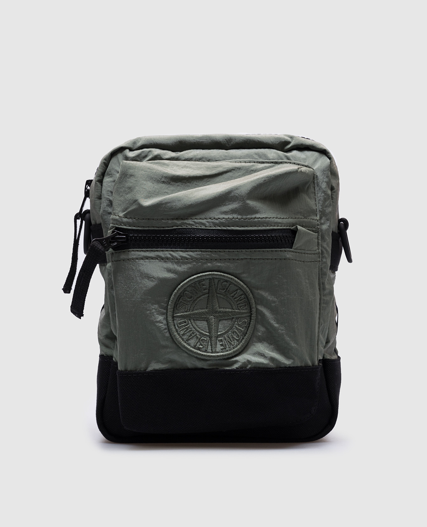 

Green messenger bag with textured logo emblem Stone Island