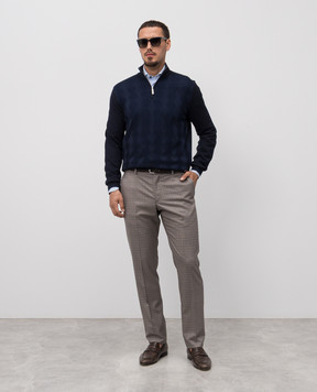 Stefano Ricci Beige wool checked pants M1T8000007T050HA