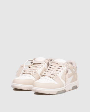 Off-White Out Of Office beige leather sneakers M189C9L007