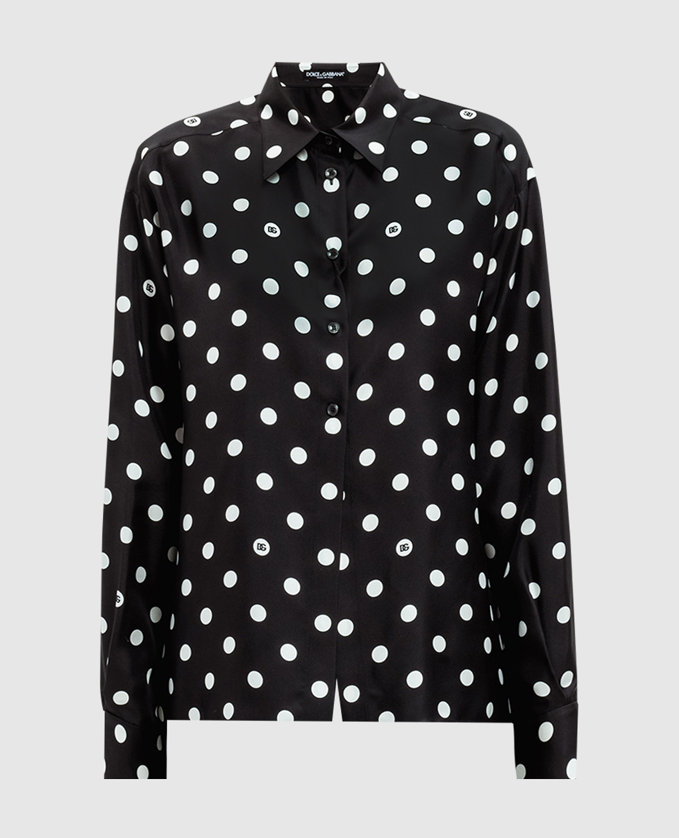 

Black silk blouse with peas Dolce&Gabbana