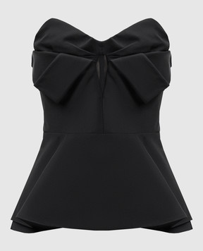 Alexander McQueen Black corset top with silk 839622QEAGH