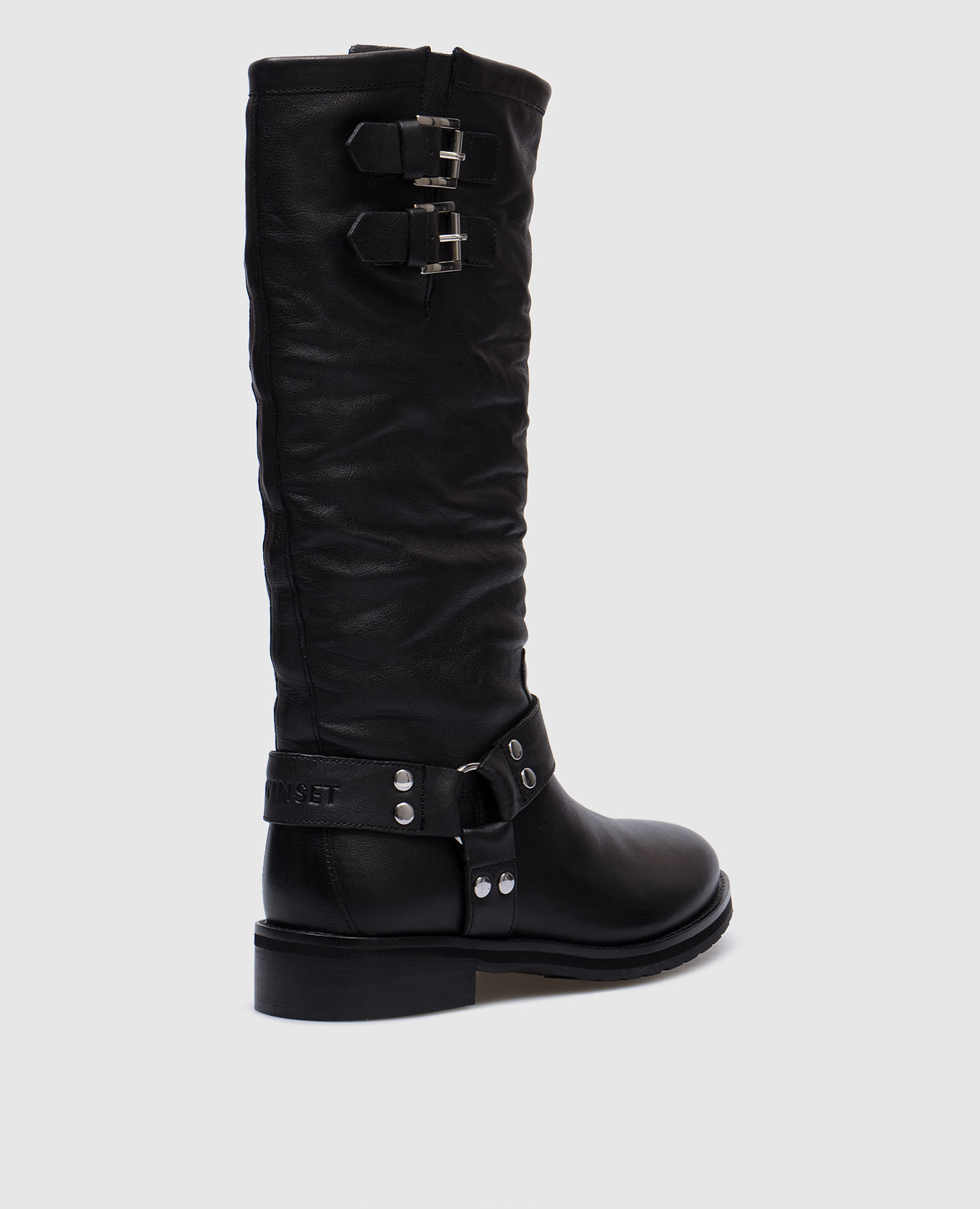 Black logo Darcy leather boots Twinset 3