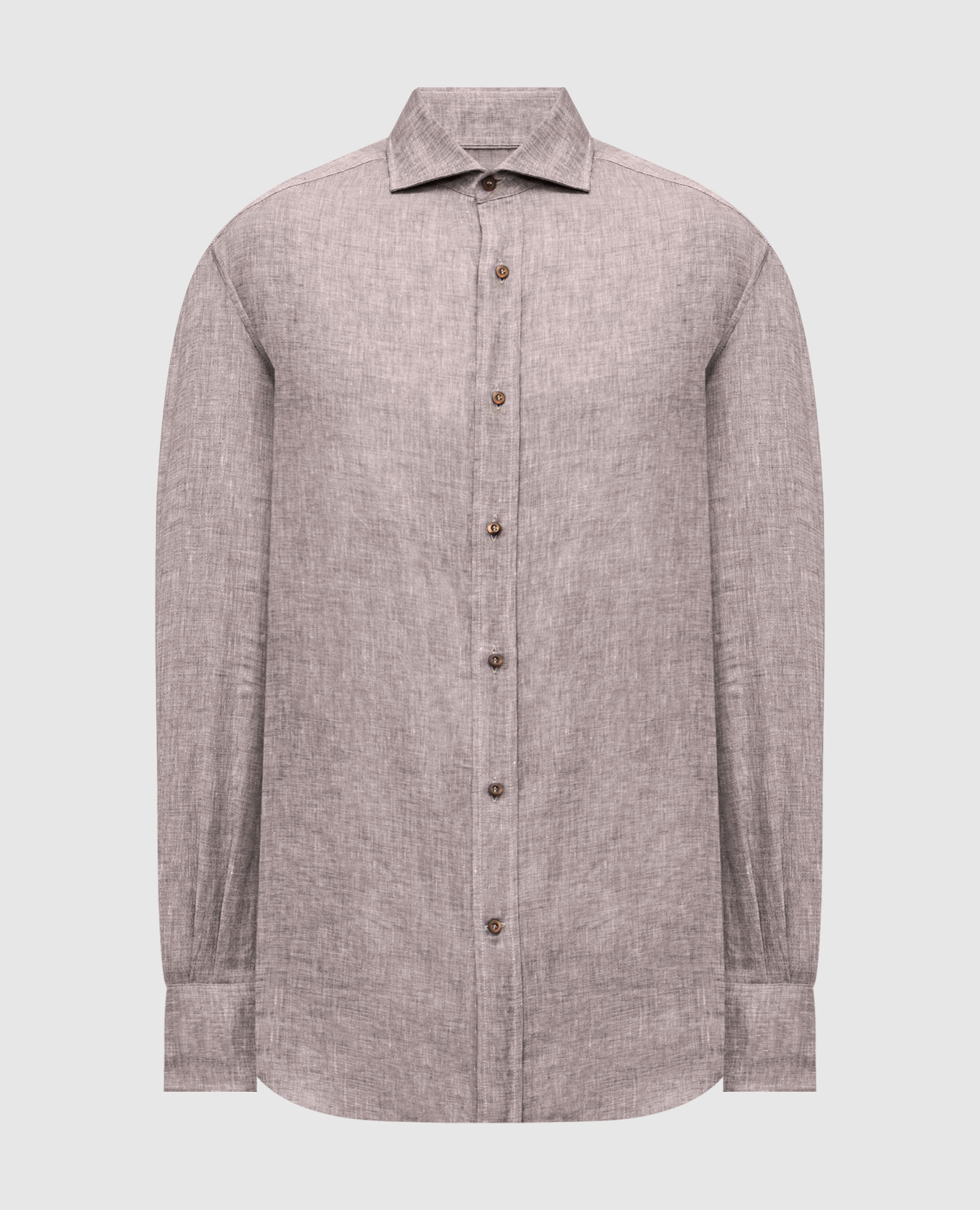 Brown linen shirt Brunello Cucinelli