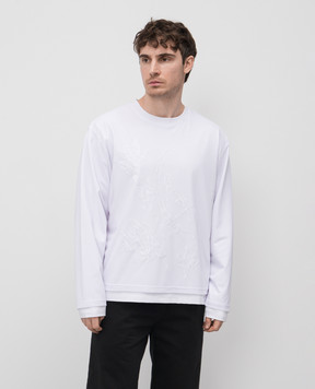 Heliot Emil White longsleeve Deceptae with embroidery M09137