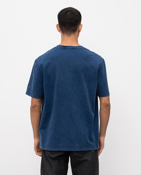 Balmain Blue T-shirt with embroidered logo FH1EG000BC72