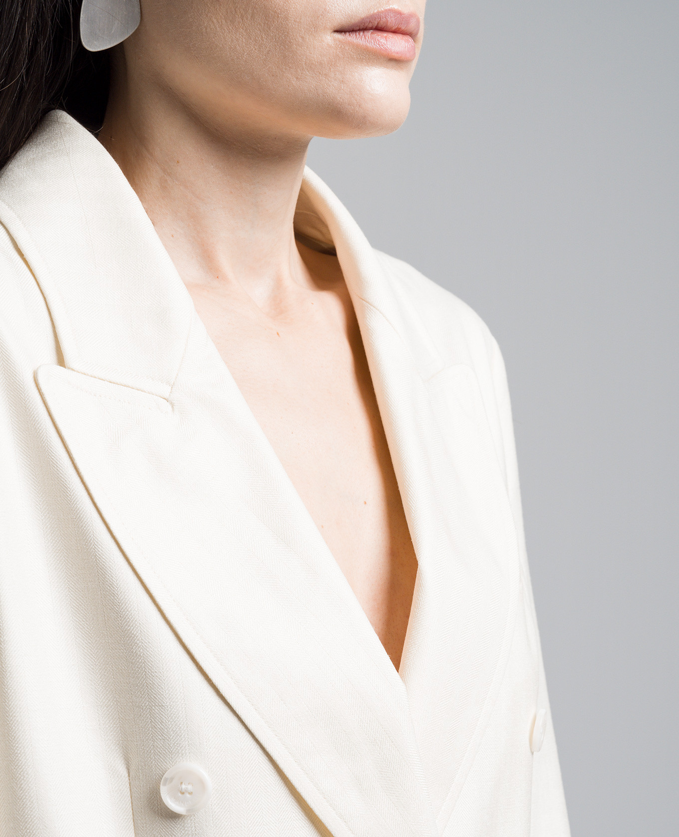 Yellow double-breasted jacket made of wool, silk and linen Enrico Mandelli 5