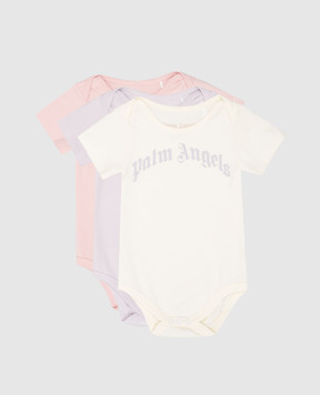 Palm Angels Children's set of three bodysuits with a logo print PG2X015S25JER001
