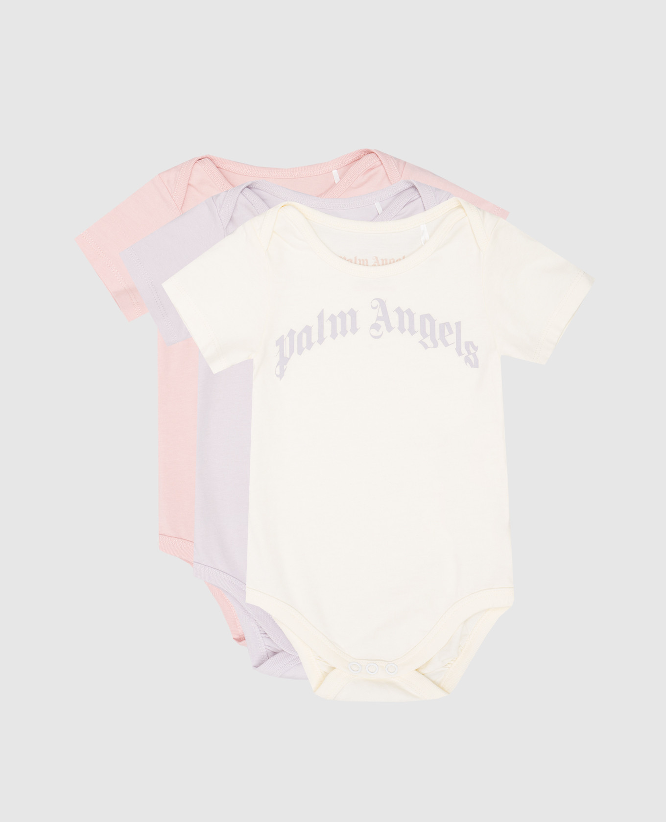 Children&#39;s set of three bodysuits with a logo print Palm Angels