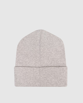 Brunello Cucinelli Grey melange cashmere hat with lapel M12163199