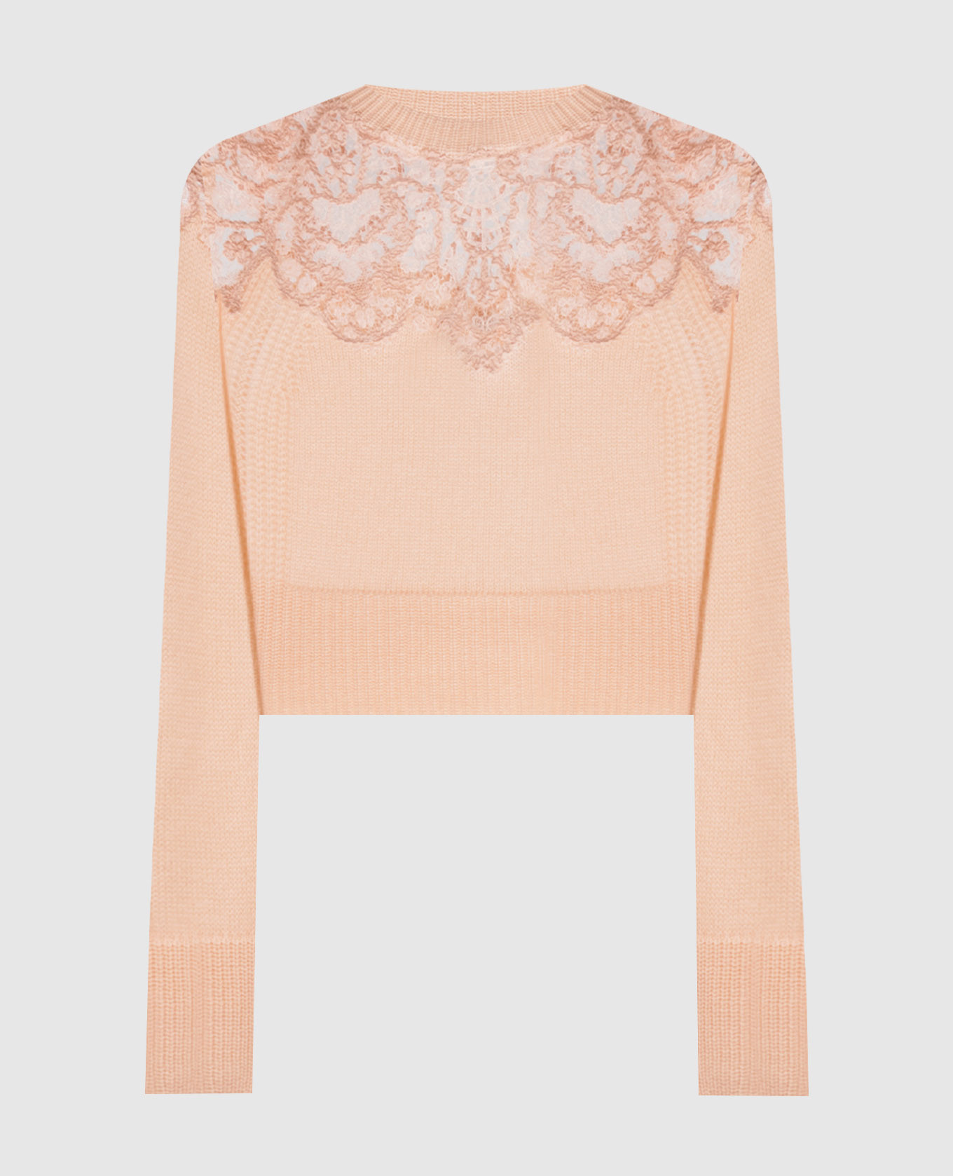 Pink cashmere sweater with lace Ermanno Scervino