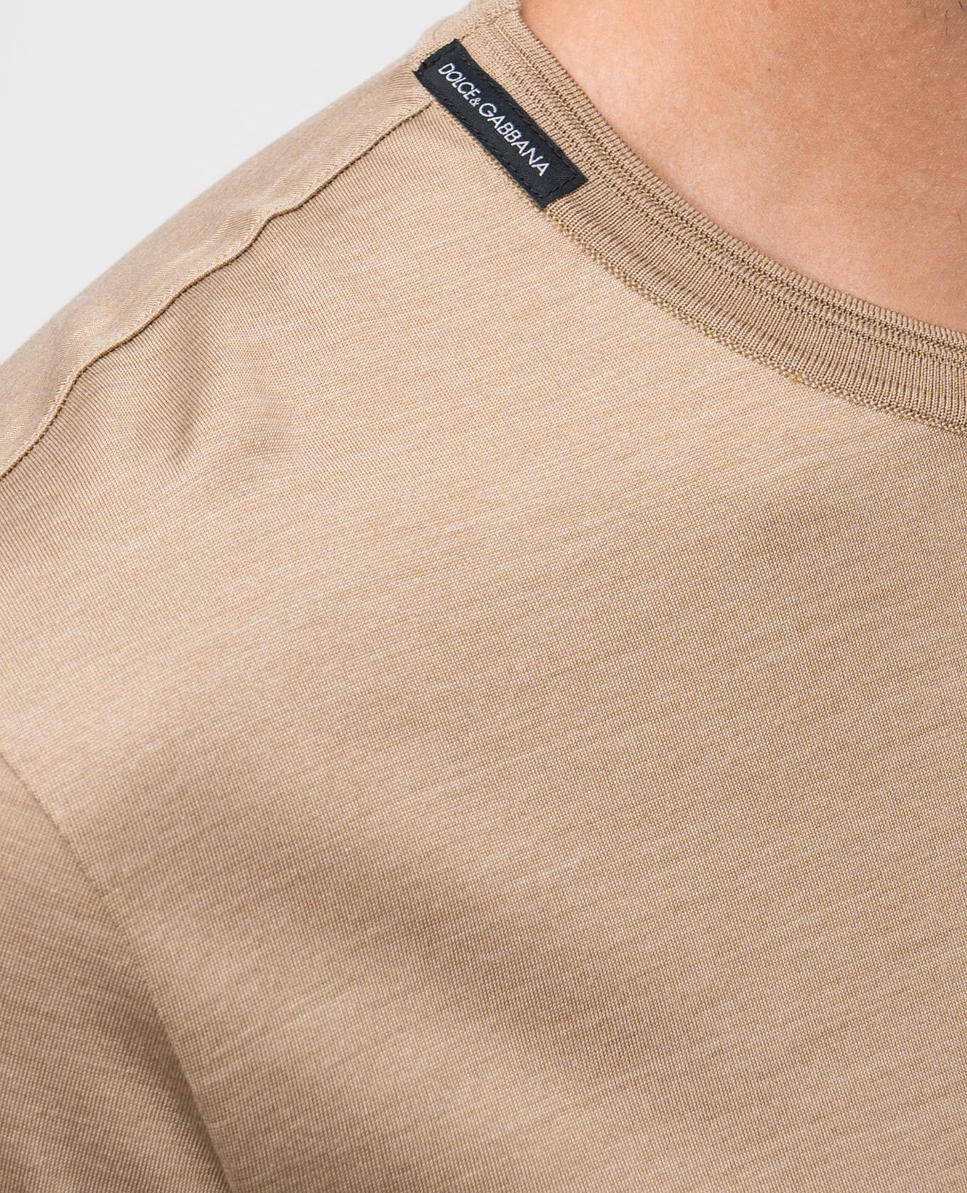 

Beige silk T-shirt with logo patch Dolce&Gabbana