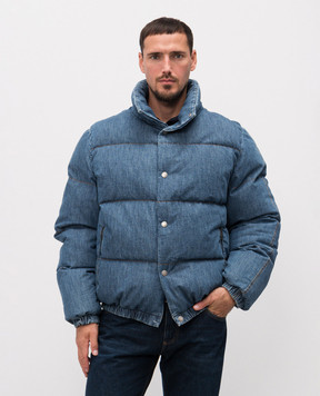 Dolce&Gabbana Blue denim down jacket G9BUCDG8NW5