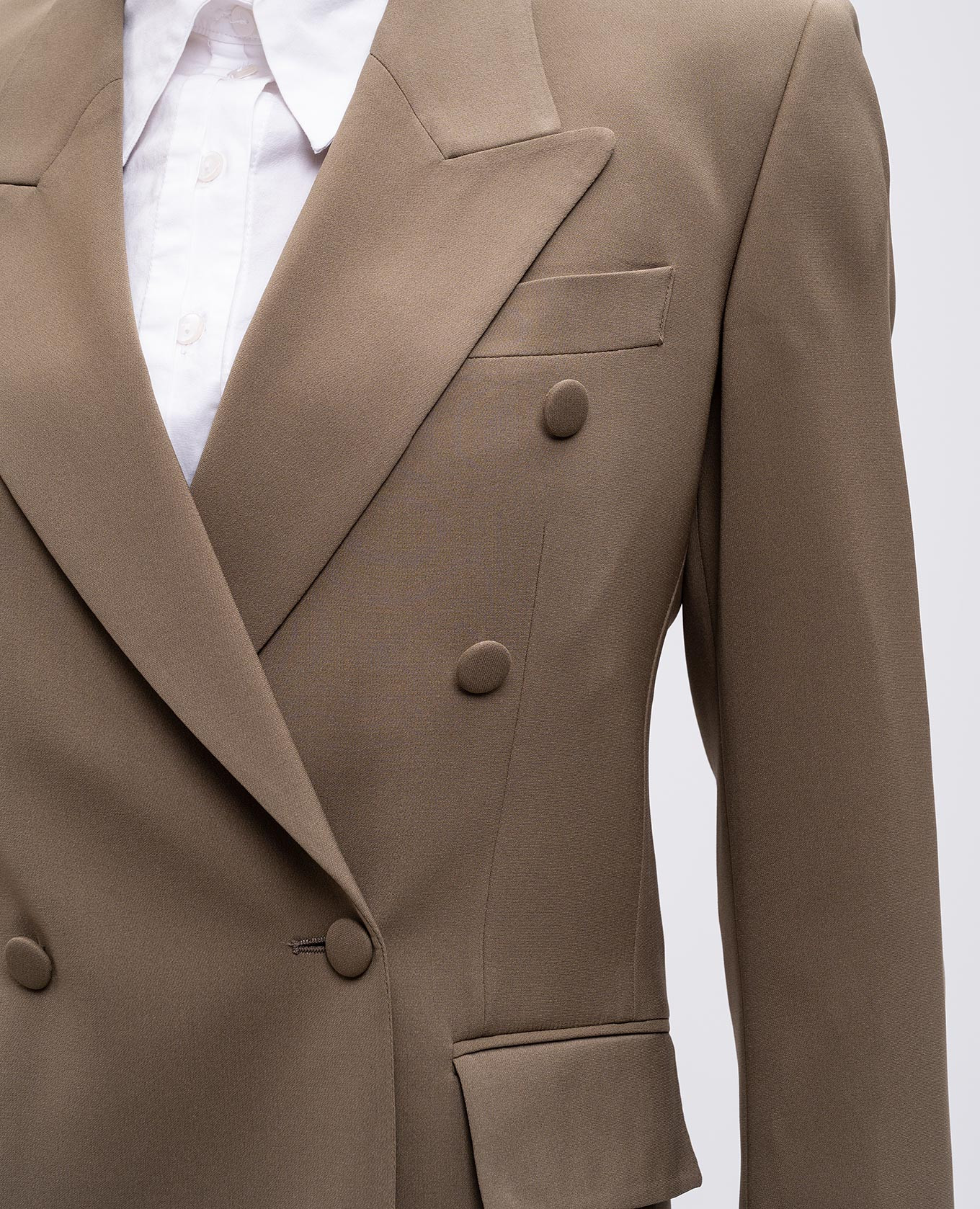 

Khaki double-breasted silk jacket Jacob Lee