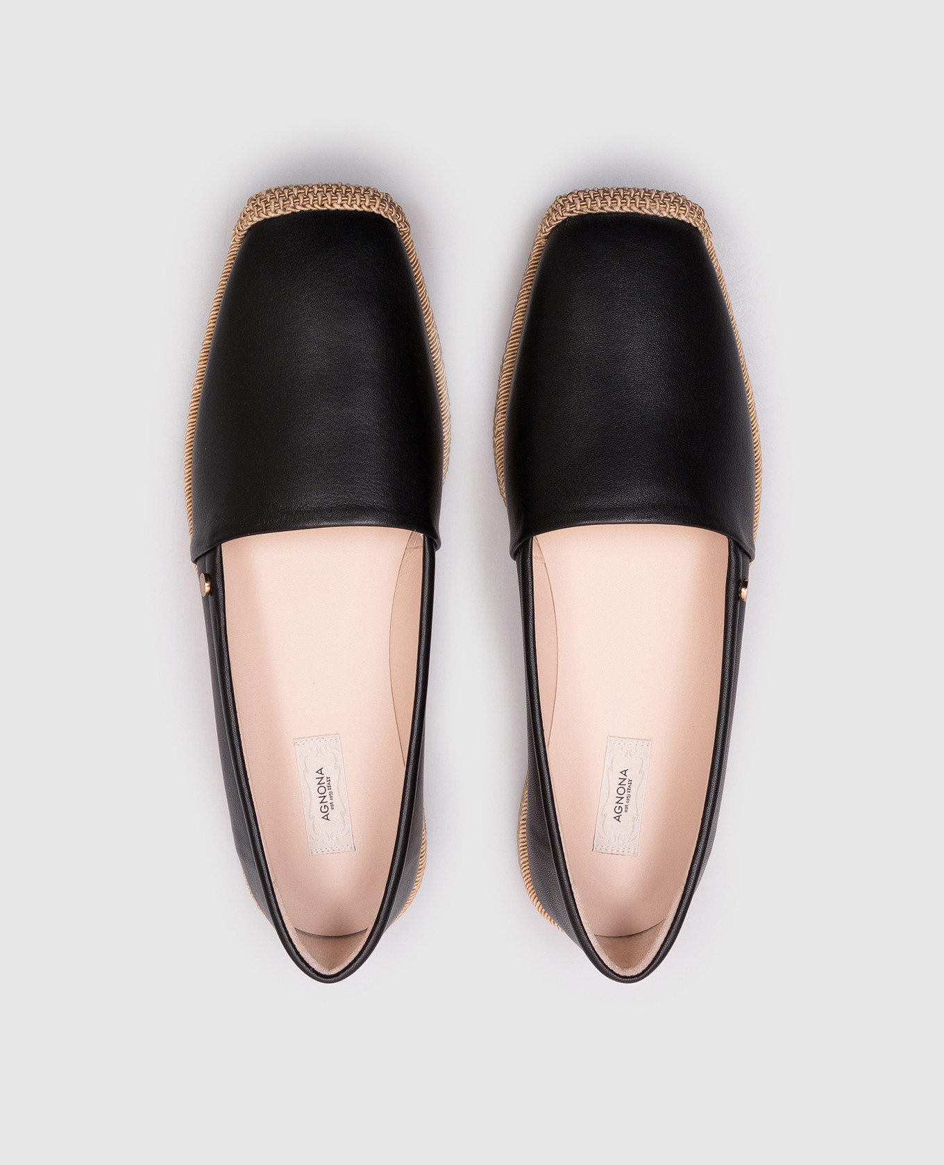 Black leather espadrilles Agnona 4