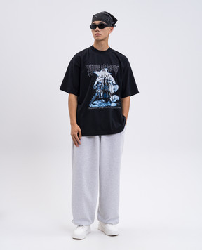 Vetements Black T-shirt with branded print UCF76TR600B