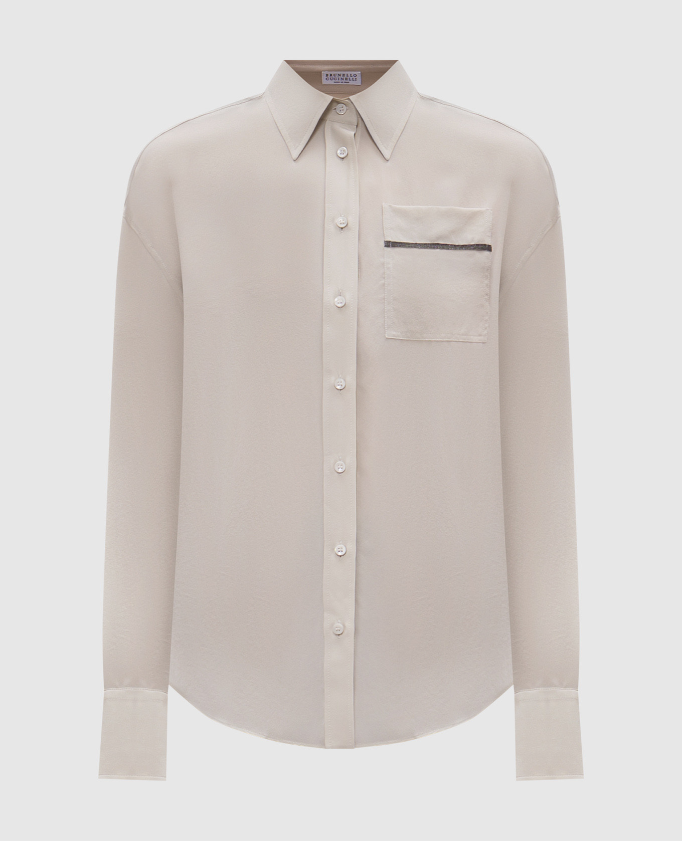 

Beige silk blouse with monil chain Brunello Cucinelli