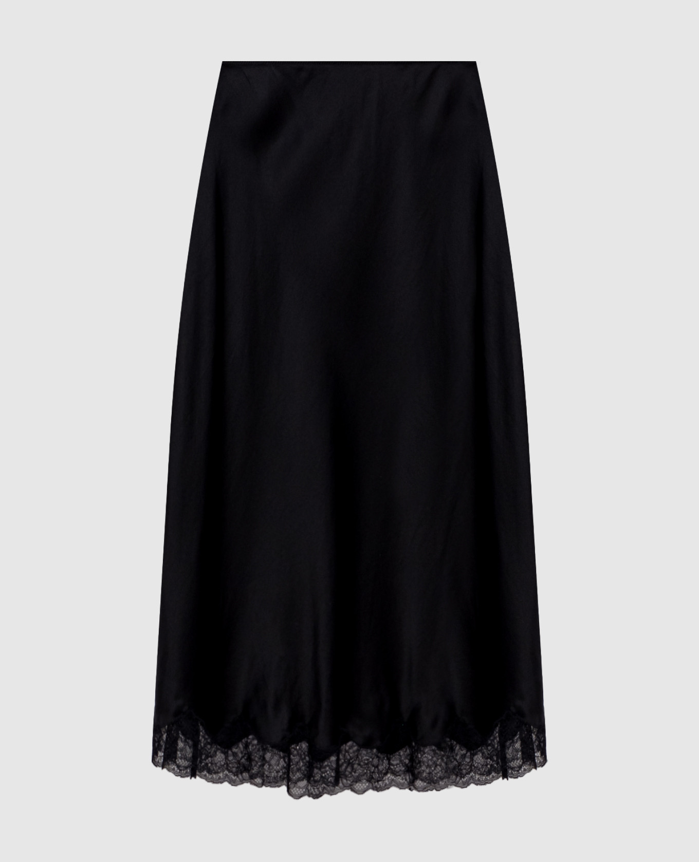 

Irene black silk skirt with lace The Row