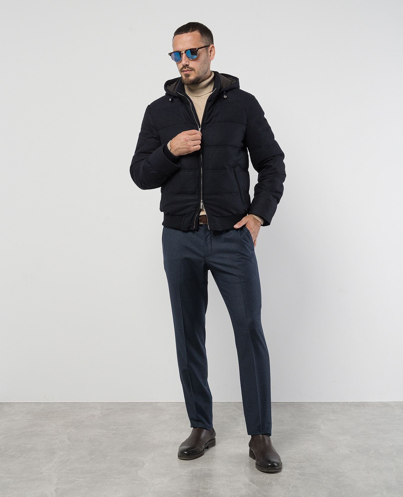 Blue pants made of wool Enrico Mandelli 2