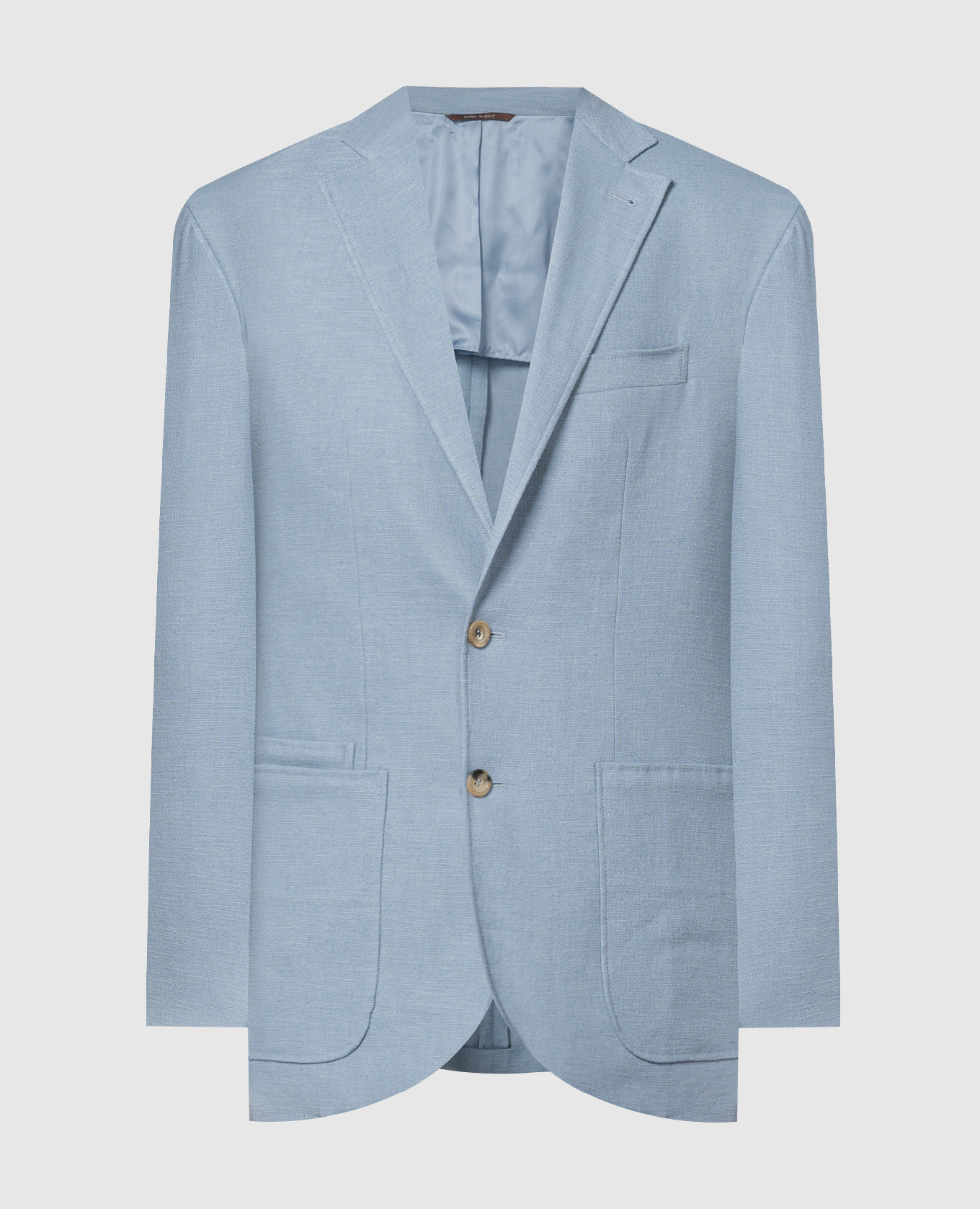 

Blue blazer with linen Canali, Light blue