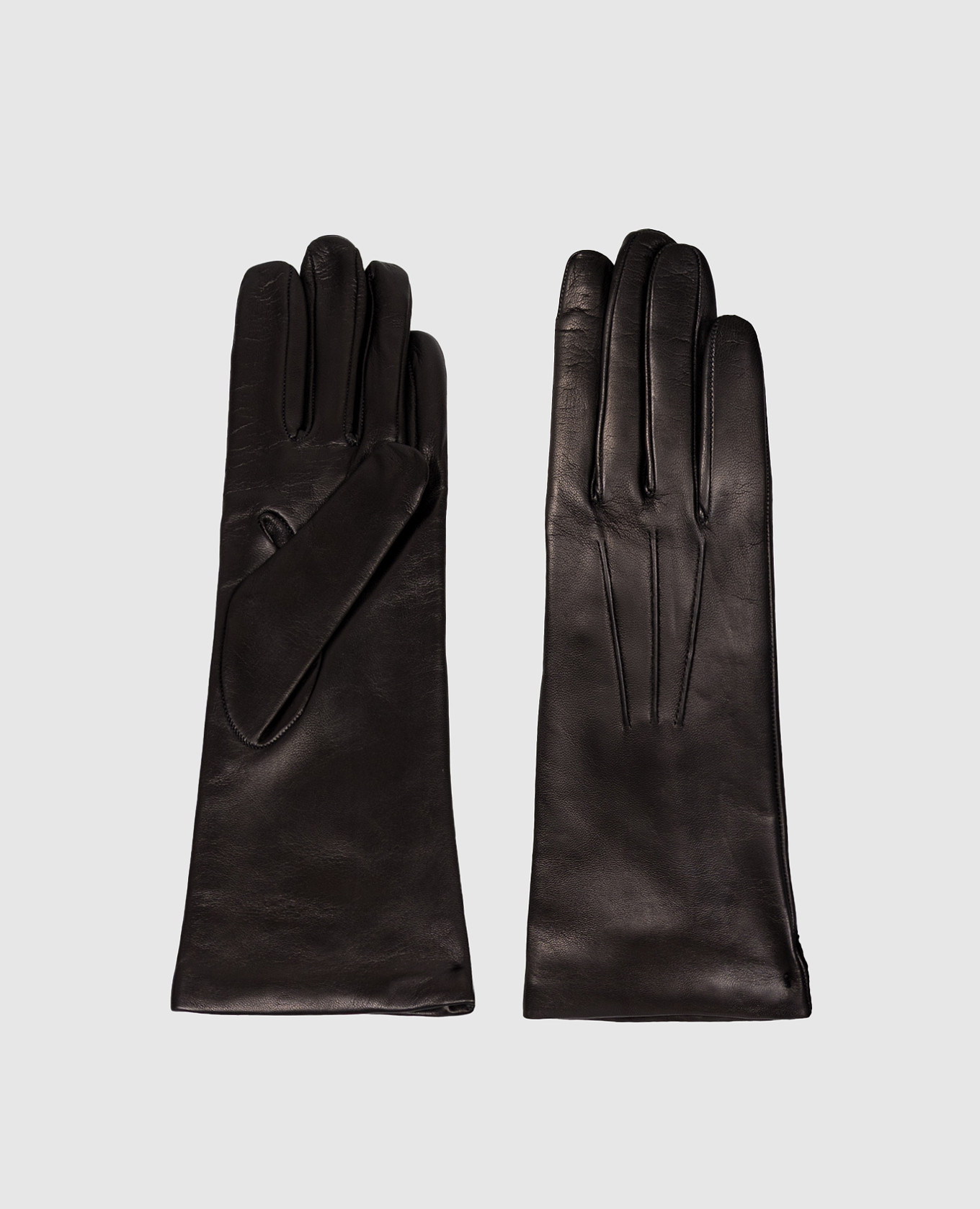 Black leather gloves with strap Sermoneta Gloves