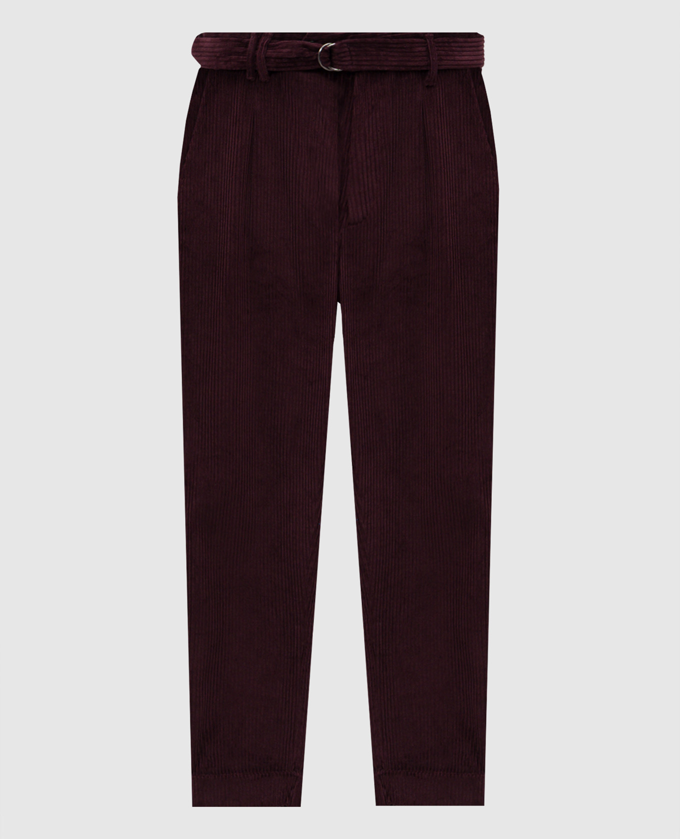 Burgundy corduroy pants with belt Officina 36
