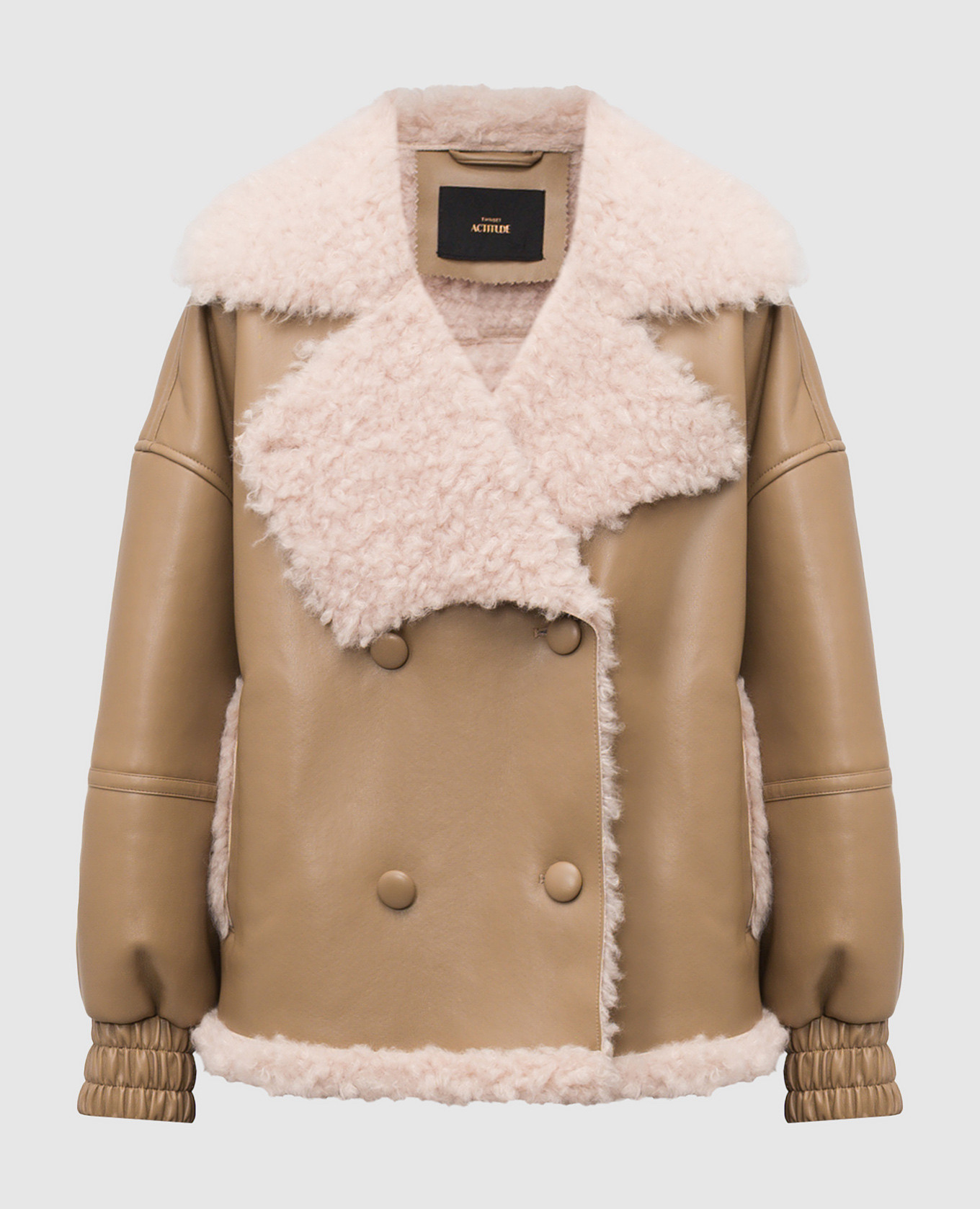 

Beige double-breasted jacket Twinset