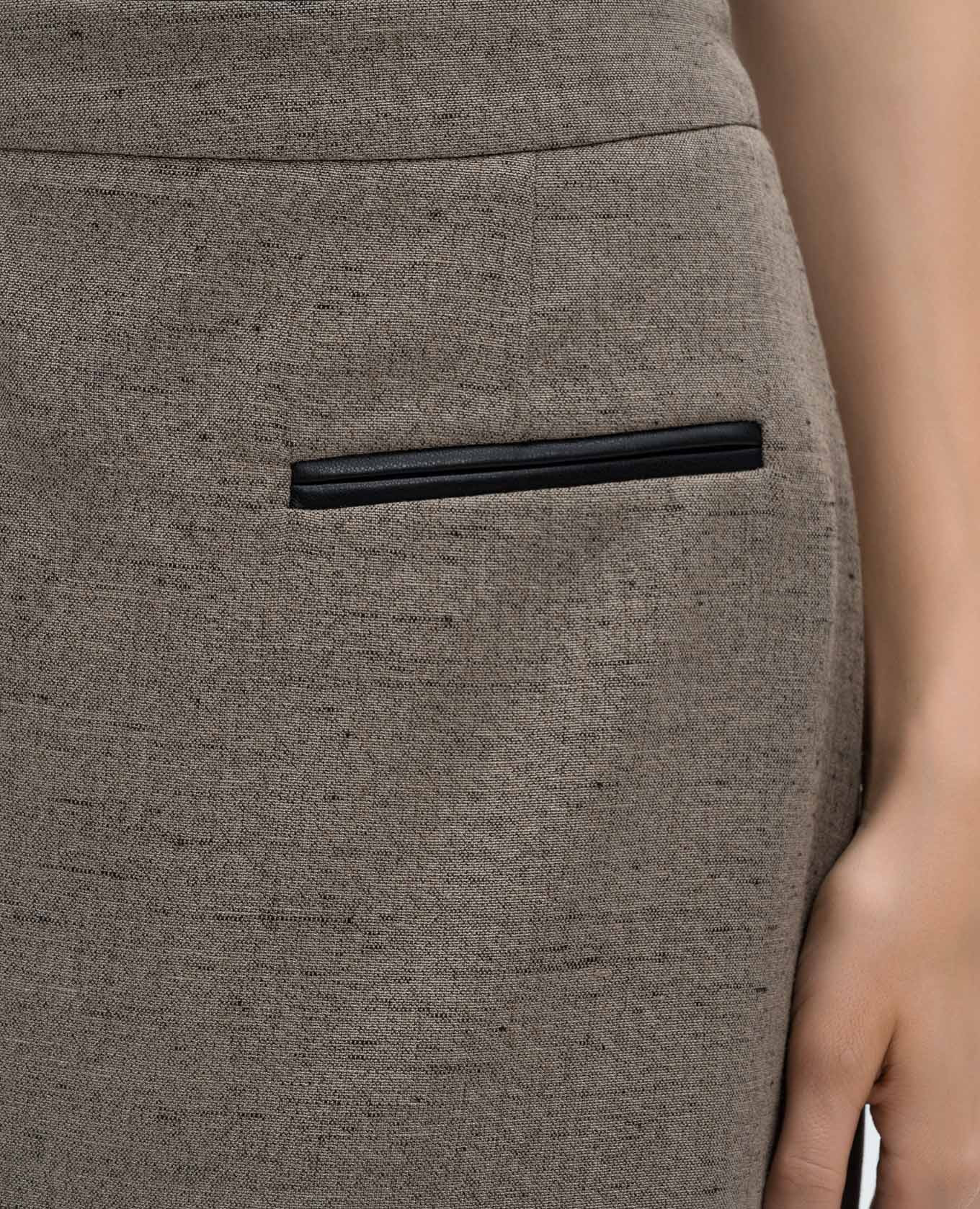 Judith brown melange skirt with linen PROENZA SCHOULER 5