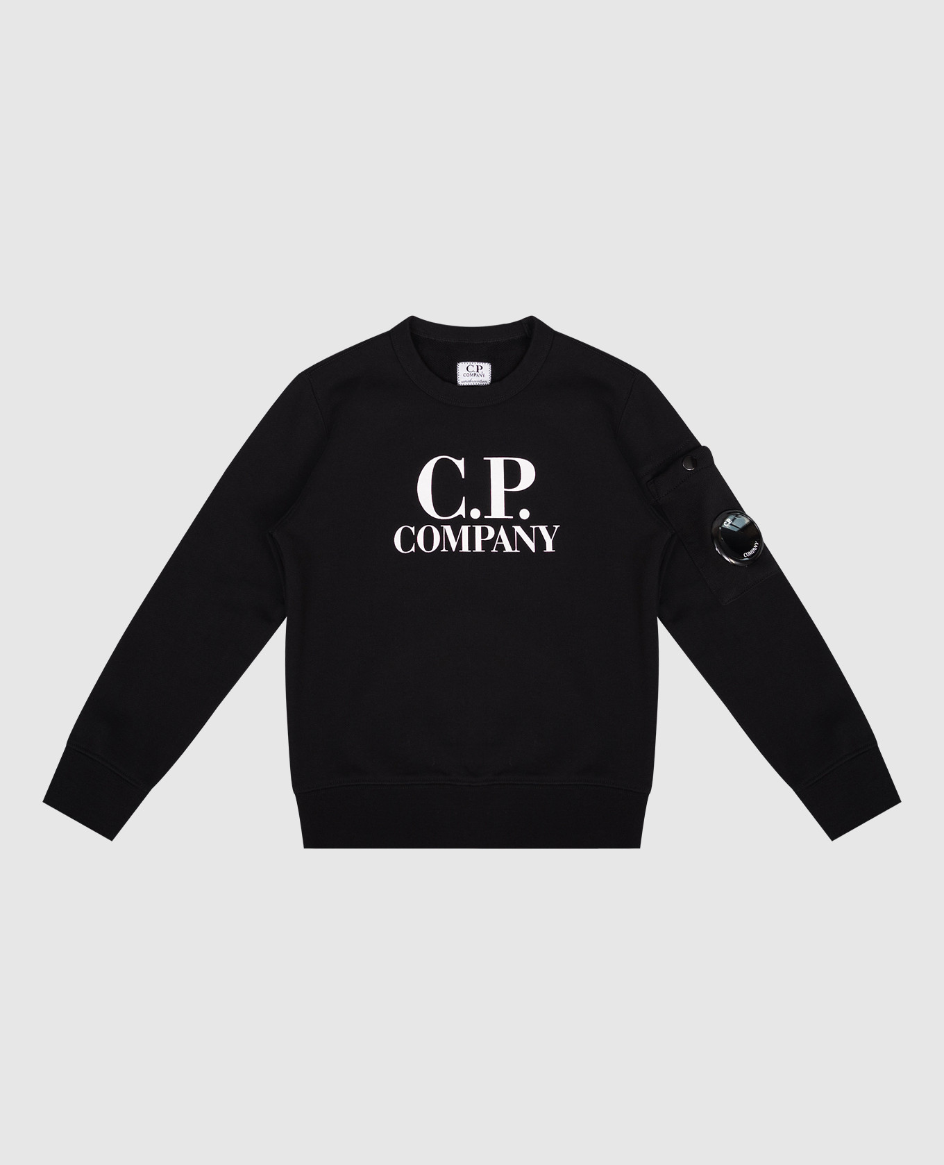 Children&#39;s black sweatshirt with logo print C.P. Company