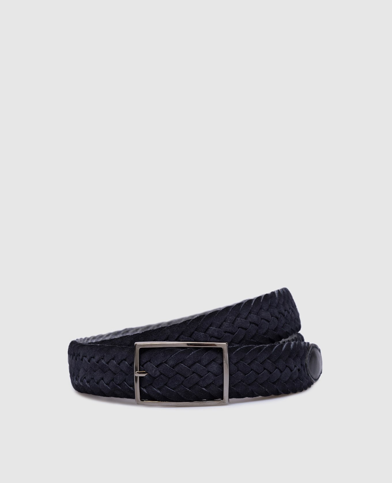 MooRER RICHARD blue suede braided belt