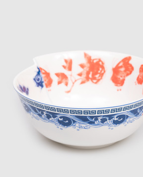 SELETTI Eutropia white porcelain plate with print 09732