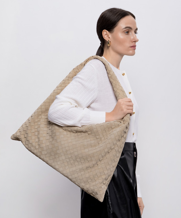 ハンドバッグ BOTTEGA VENETA HAND BAG (763970V1QE3 9614) Bottega Veneta - Beige suede bag Hop 763970V1QE3 - shop with