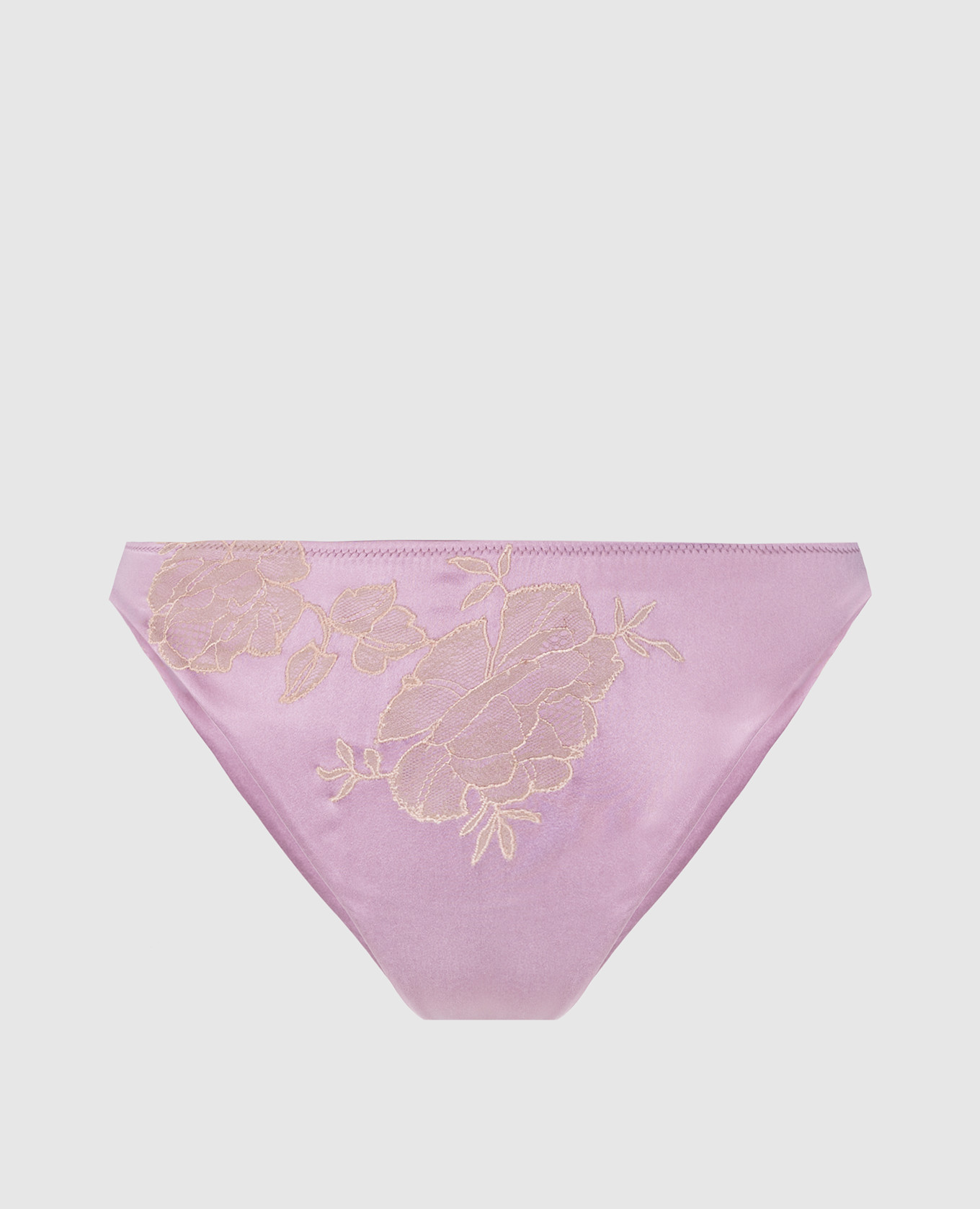 

Pink silk thong panties with Carine Gilson, Фиолетовый