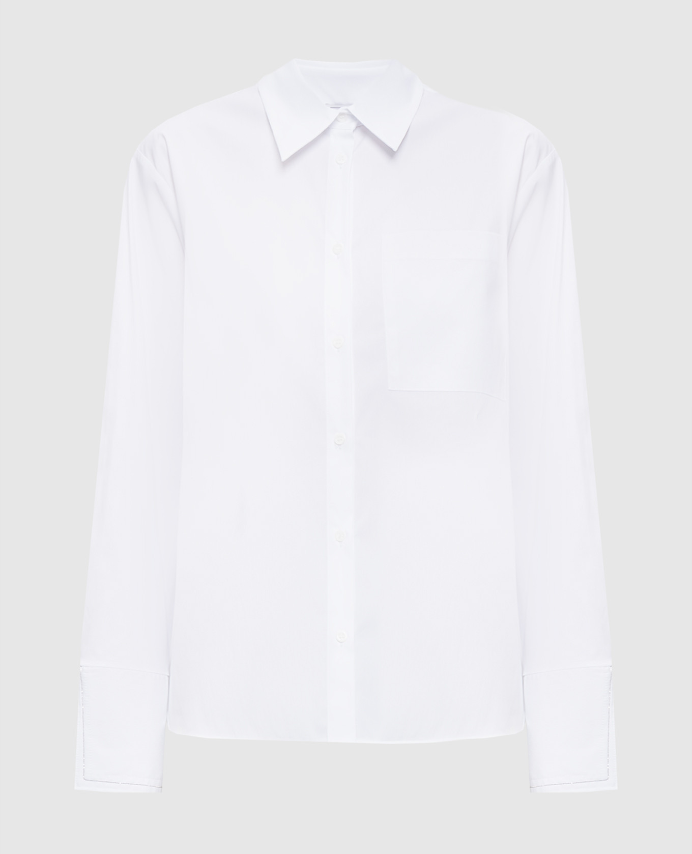 White straight-cut shirt with a monil chain Peserico
