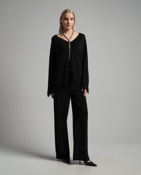 Ermanno Scervino Black pullover with lace D445M331IIKT