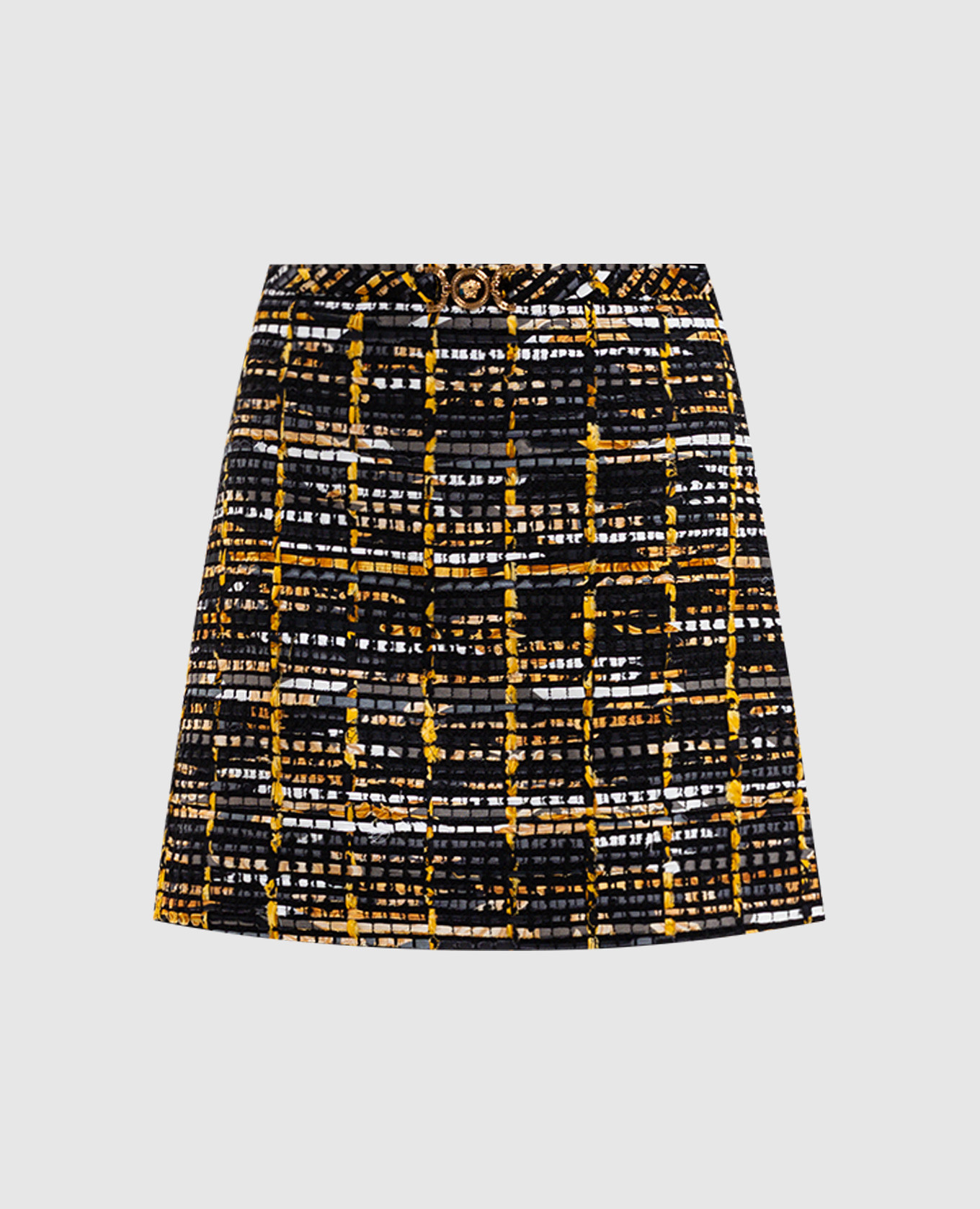 

Black tweed mini skirt with wool Versace