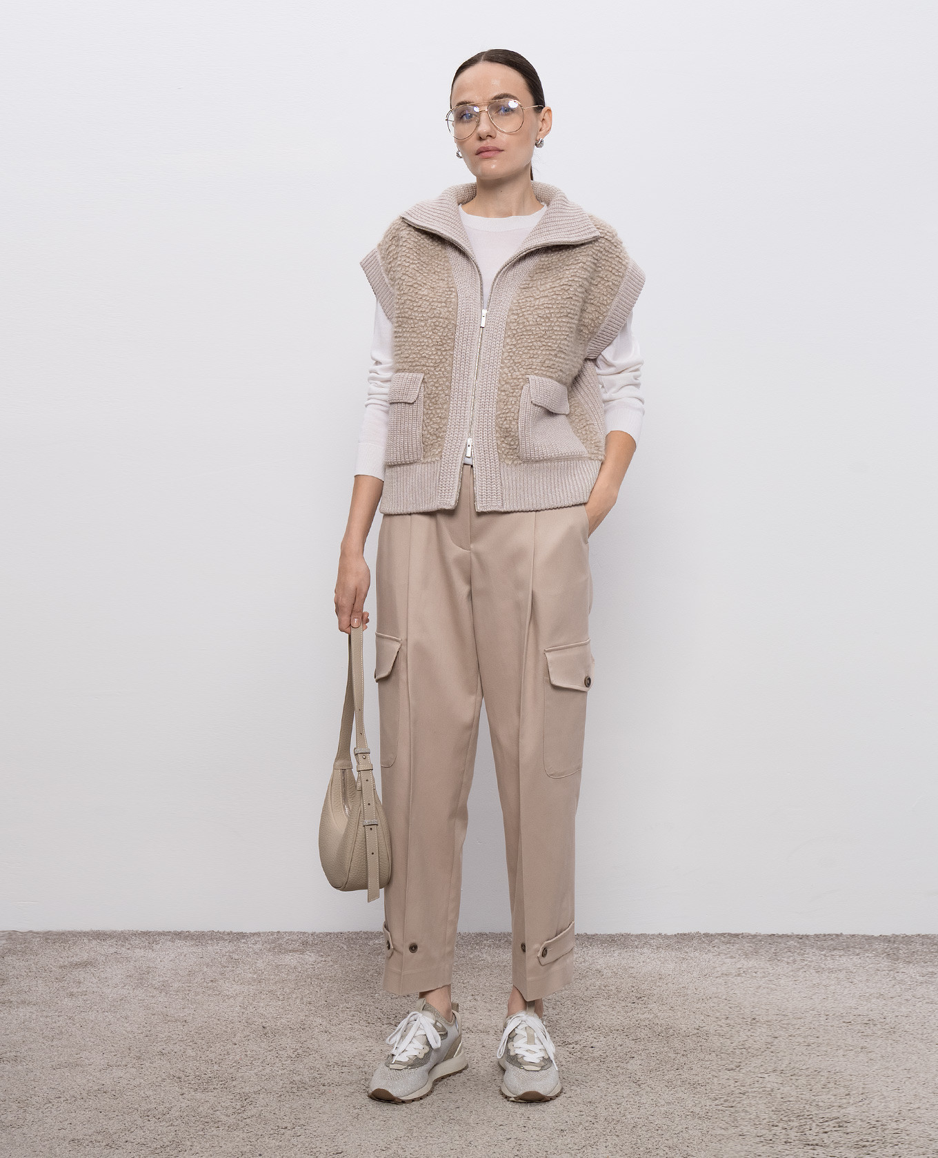 

Beige vest with wool, cashmere and silk Peserico