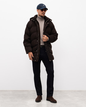 Brett Johnson Brown cashmere down jacket FW25O58L761ESP