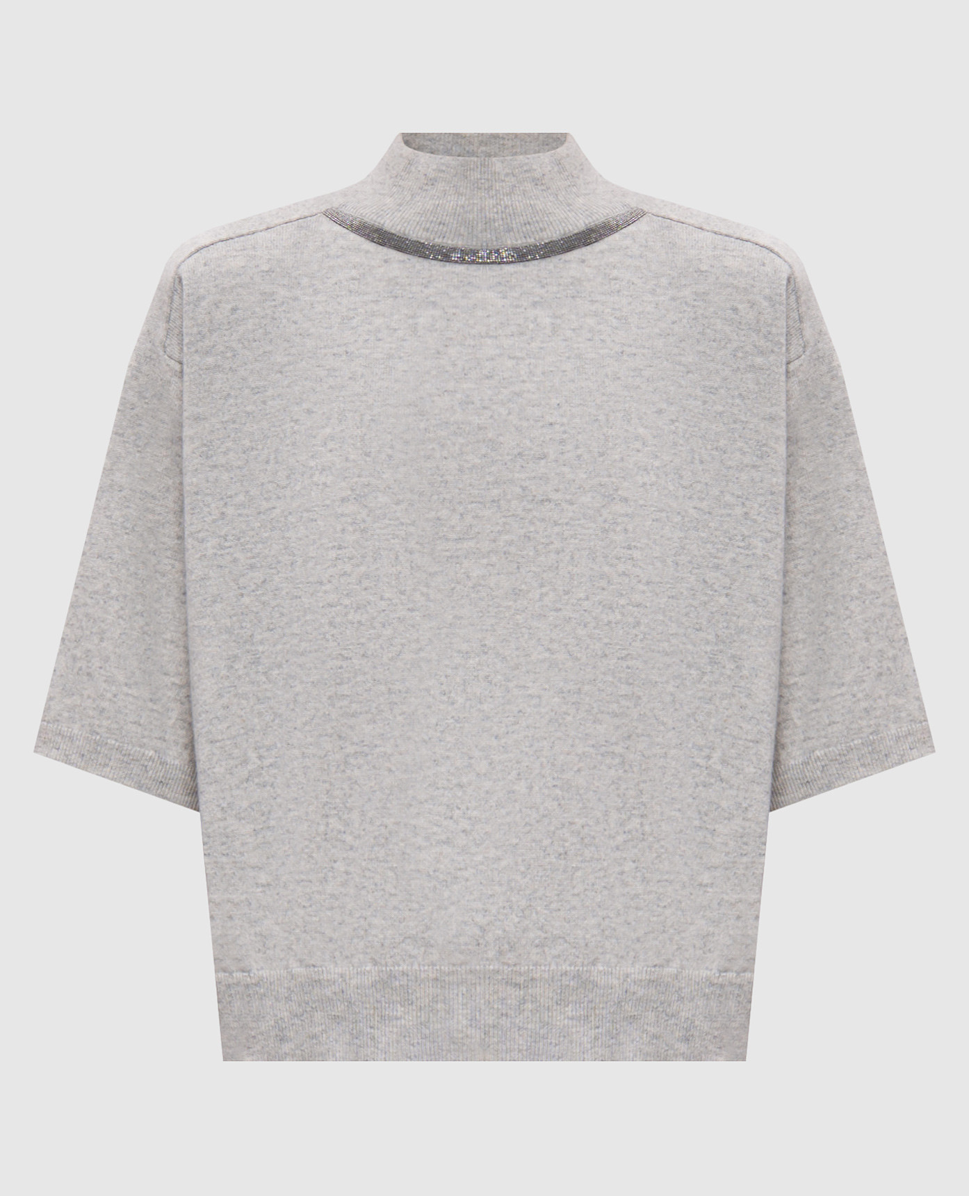 

Gray cashmere top with monil chain Brunello Cucinelli, Grey