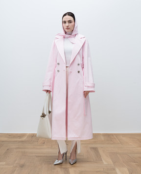 Givenchy Pink double-breasted trench coat with hood BW00Q615XZ