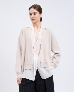 Brunello Cucinelli Beige cashmere cardigan with a smell M12213506P
